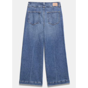 Mint Velvet Mid Indigo Cropped Wide Jeans